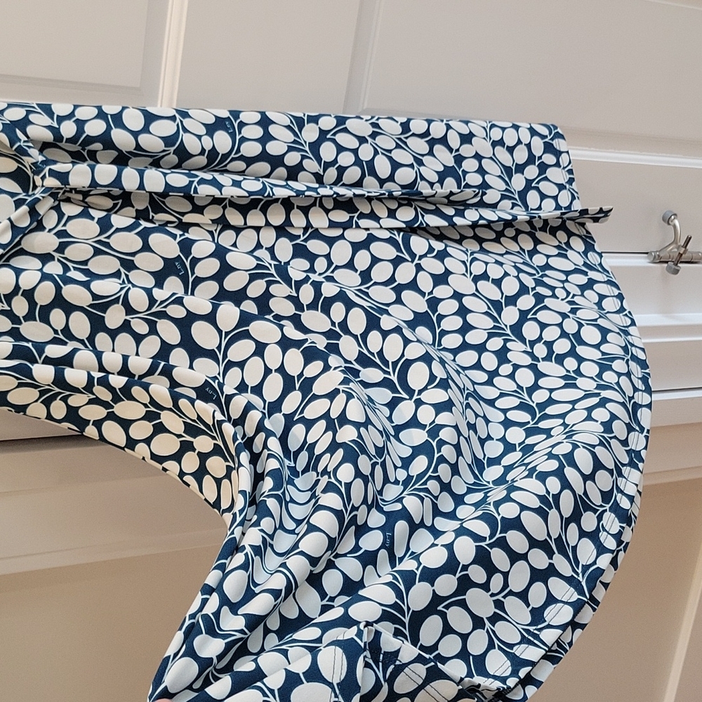 Leota printed blue & white A-line dress M